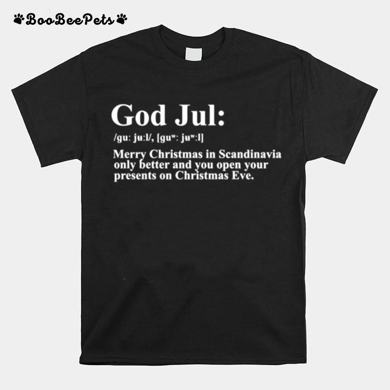 Gott Jul Definition Frohe Weihnachten Lustiges Skandinavien Langarmshirt T-Shirt