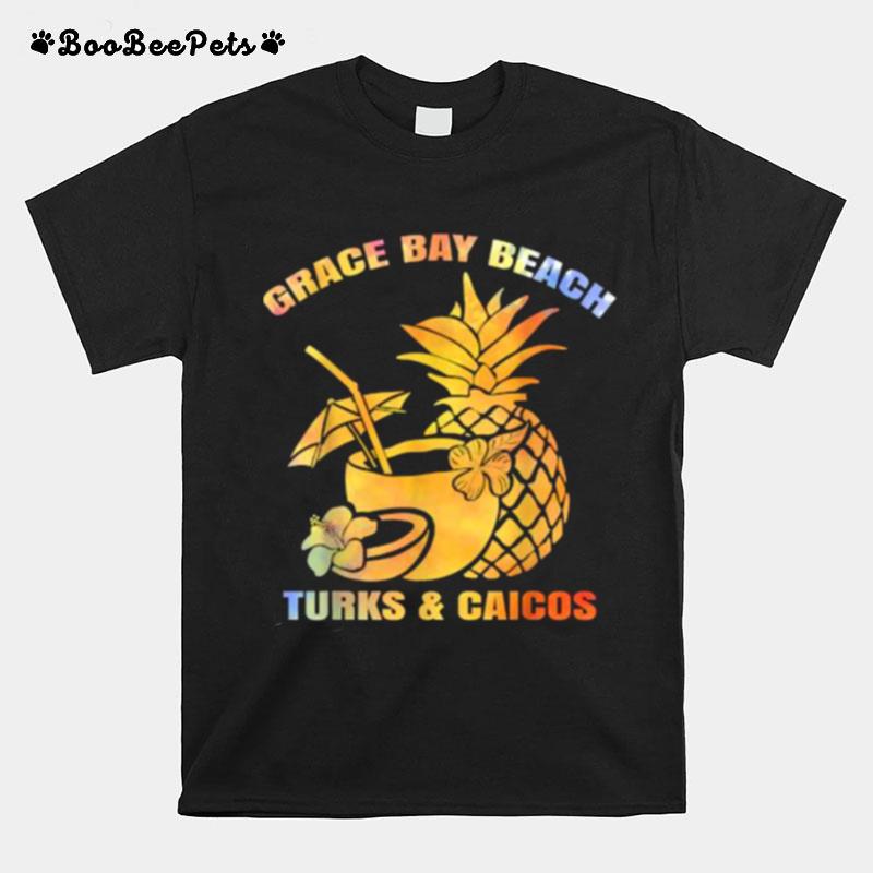 Grace Bay Beach Turks And Caicos Summer Vacation Retro T-Shirt