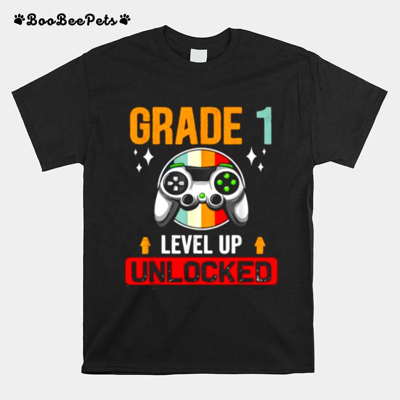 Grade 1St Level Up Unlocked Back To School Vintage T-Shirt