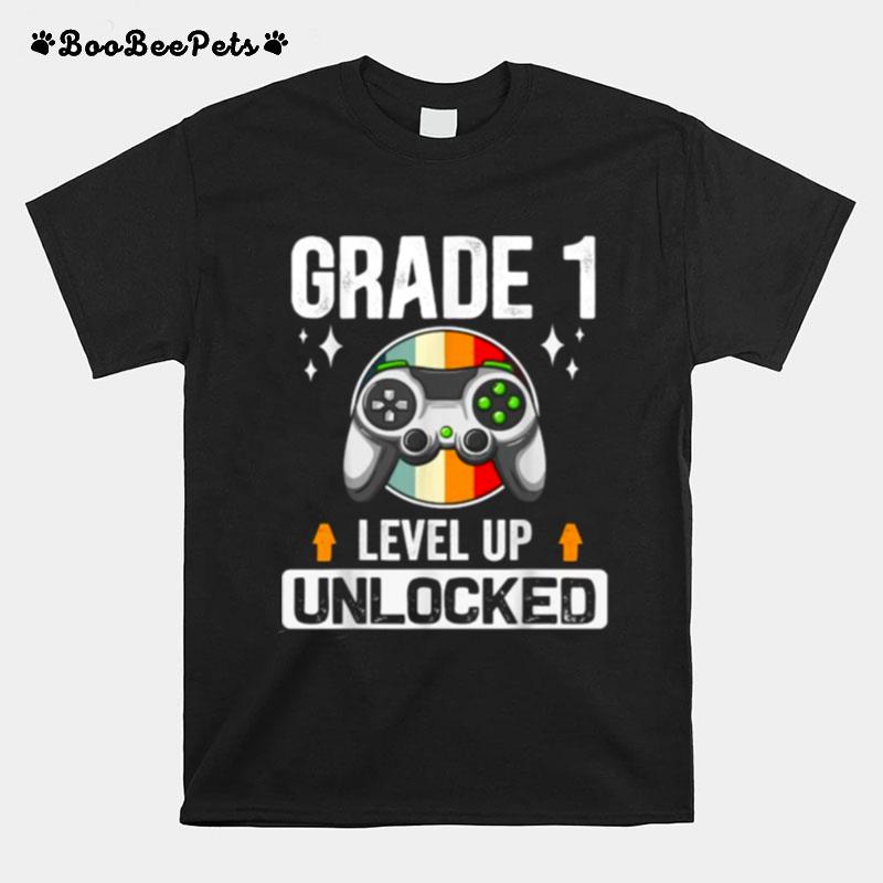 Grade 1St Unlocked Level Up Back To School First Grade Vintage T-Shirt