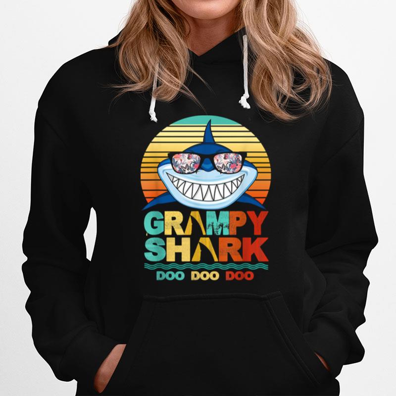 Grampy Shark Doo Doo Doo Wear Sunglasses Vintage Hoodie