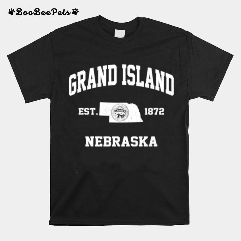 Grand Island Nebraska Ne Vintage State Athletic Style T-Shirt