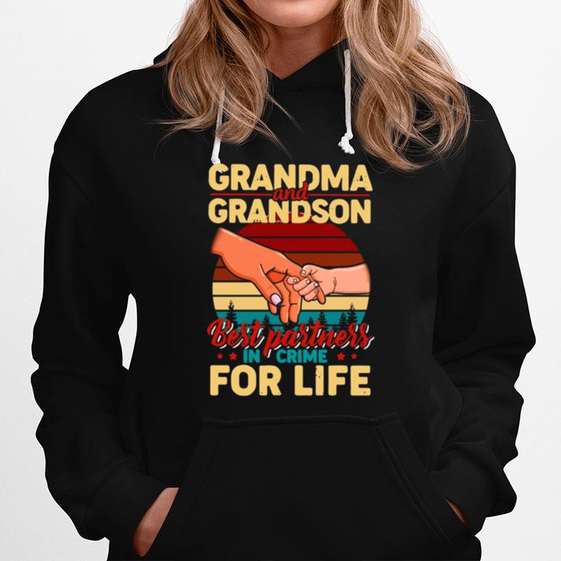 Grandma And Grandson Best Partners In Crime For Life Vintage Retro Hoodie