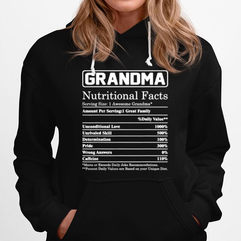 Grandma Nutritional Facts Label Mothers Day Hoodie