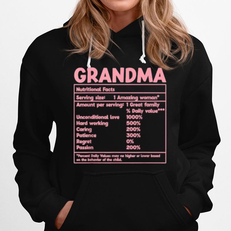 Grandma Nutritional Facts Red Funny Mother Day Hoodie