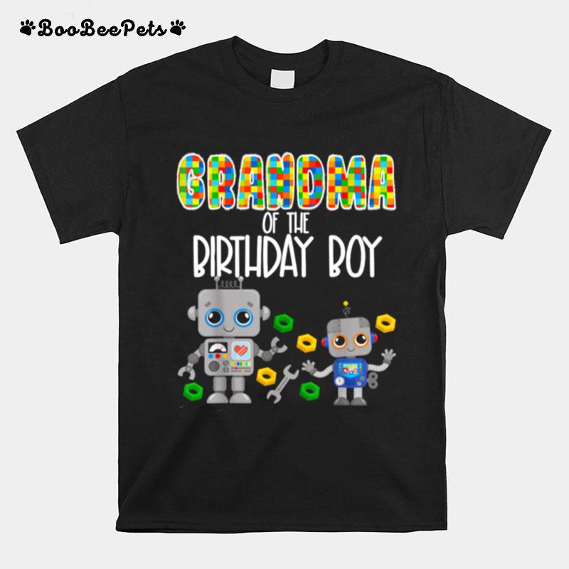 Grandma Of The Birthday Boy Robots Party Robotics Birthday T-Shirt