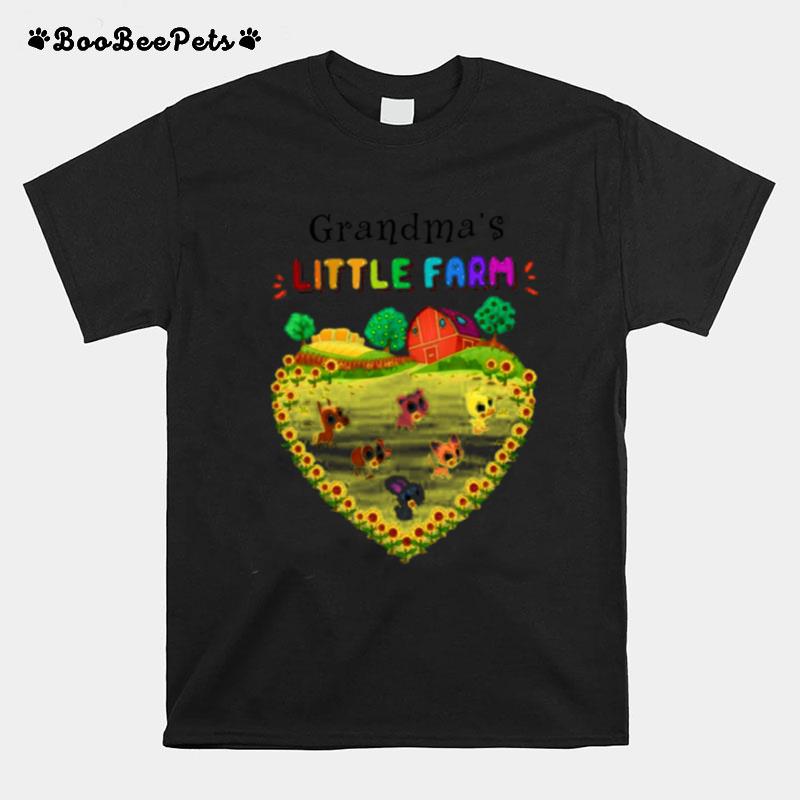 Grandmas Little Farm Sunflowers Heart Jackie Anna Julie Maria Andrea Jamie Custom Personalized T-Shirt