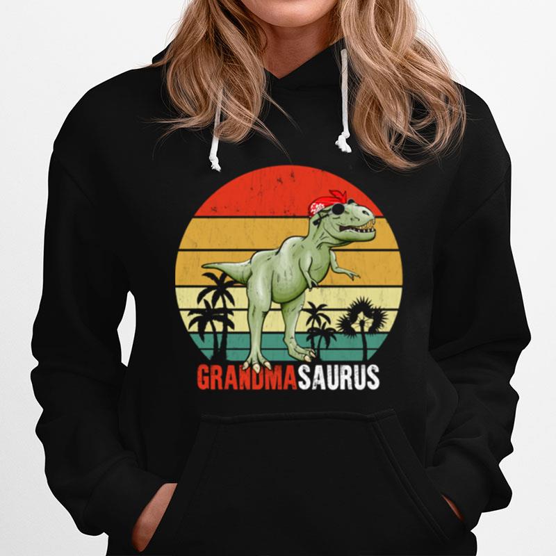 Grandmasaurus T Rex Dinosaur Grandma Saurus Family Matching Hoodie
