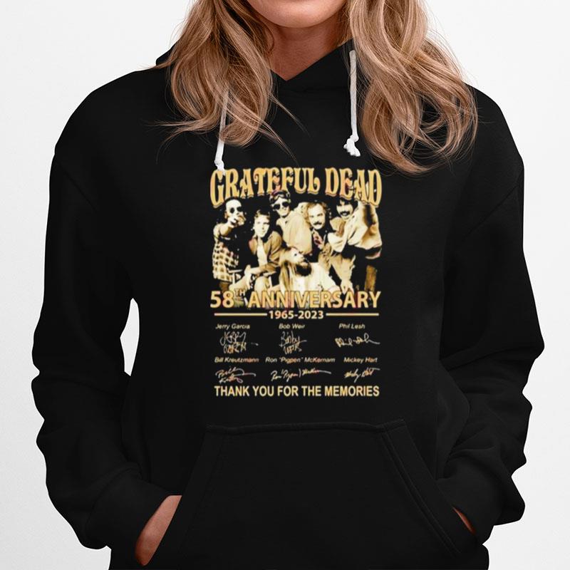 Grateful Dead 58Th Anniversary 1965 %E2%80%93 2023 Thank You For The Memories Hoodie