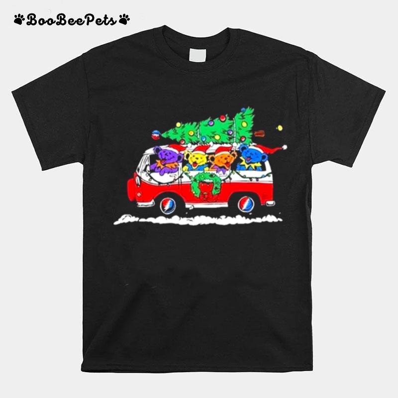 Grateful Dead Bears On Christmas Car Holiday T-Shirt