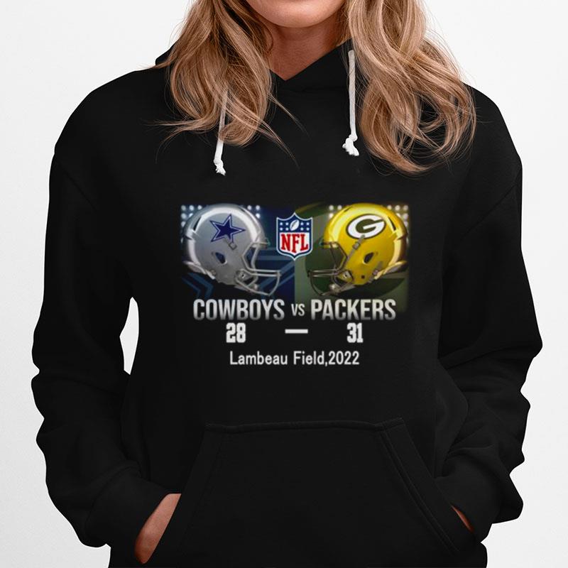 Green Bay Packers 31 28 Dallas Cowboys Nfl 2022 Game Day Matchup Final Score Hoodie