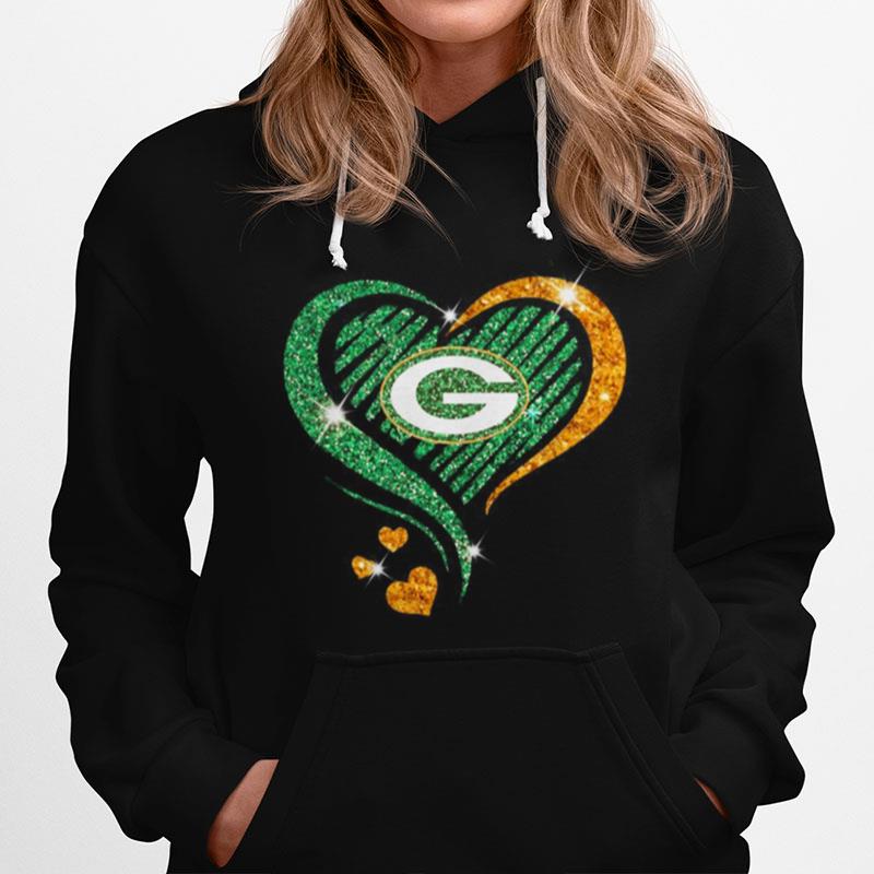 Green Bay Packers Diamond Heart Hoodie