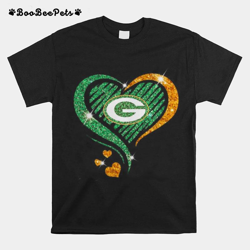 Green Bay Packers Diamond Heart T-Shirt