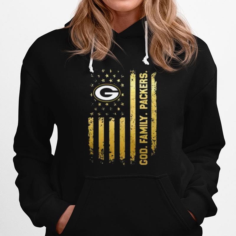 Green Bay Packers God Family Packers American Flag Hoodie