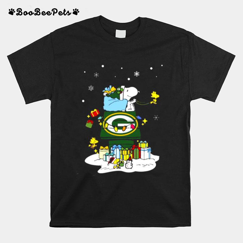 Green Bay Packers Santa Snoopy Wish You A Merry Christmas 2022 T-Shirt