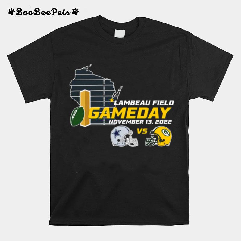 Green Bay Packers Vs Dallas Cowboys Lambeau Field Gameday 2022 T-Shirt