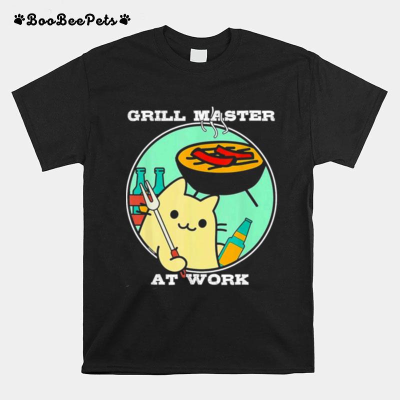 Grill Bbq Camping Master Chef Working Cat T-Shirt