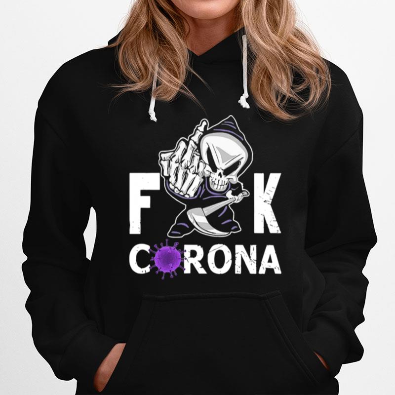 Grim Reaper Middle Finger Fuck Corona Hoodie