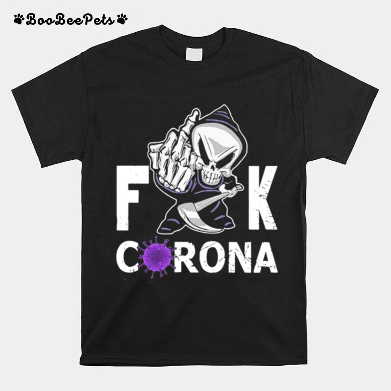 Grim Reaper Middle Finger Fuck Corona T-Shirt