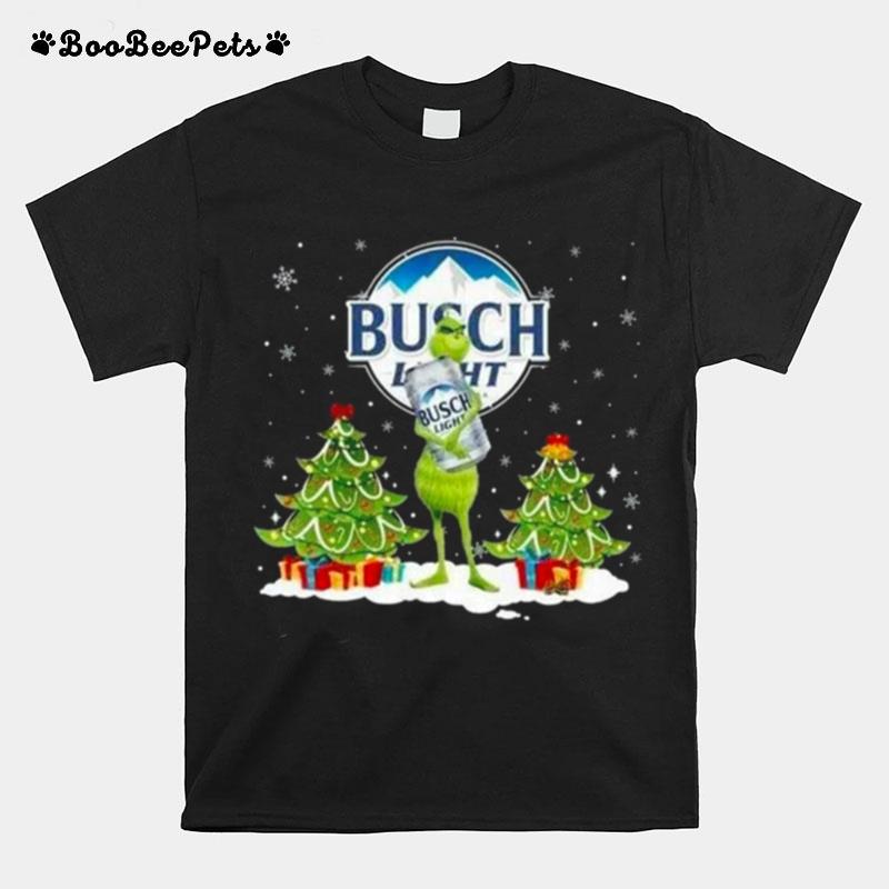 Grinch Holding Busch Light Christmas 2022 T-Shirt