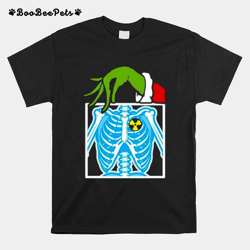 Grinch Holding Radiology X Ray Ugly Christmas T-Shirt
