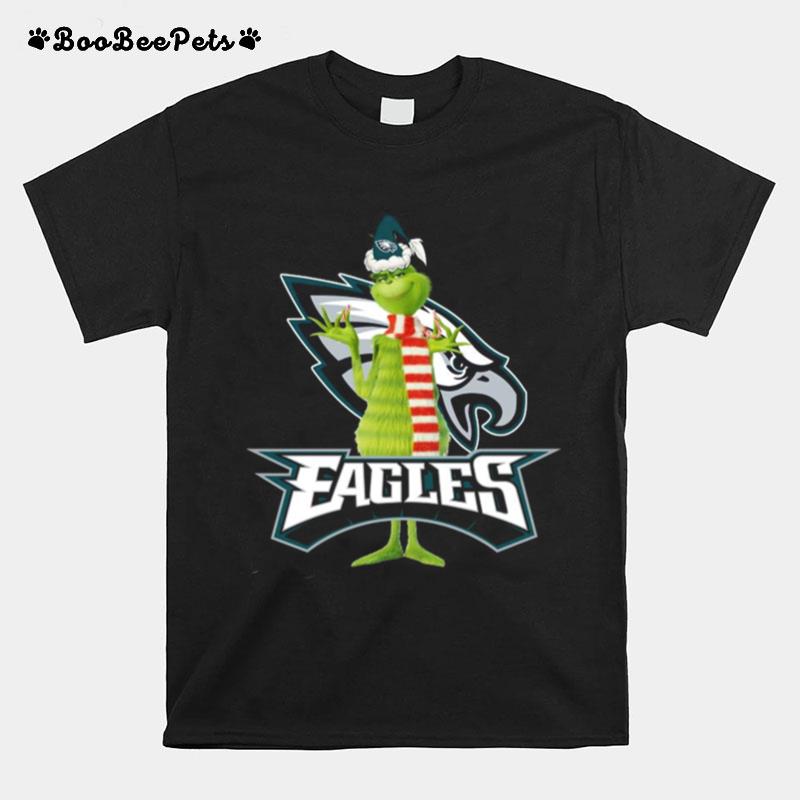 Grinch Philadelphia Eagles Christmas T-Shirt