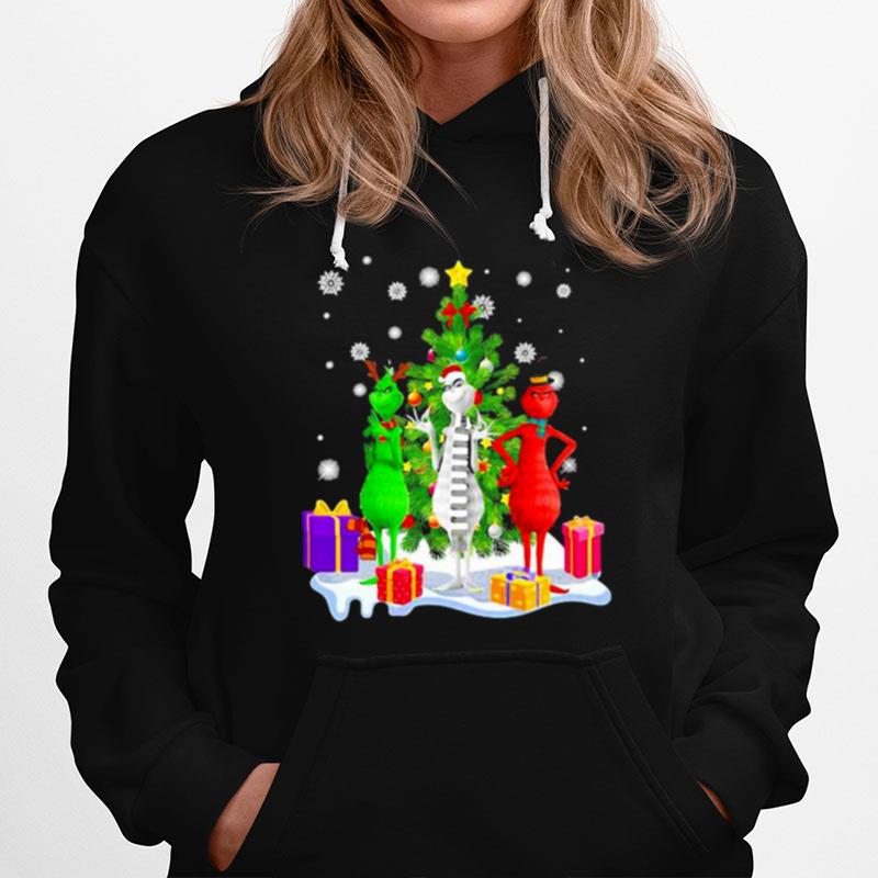 Grinch Red White Christmastree Merry Xmas Hoodie
