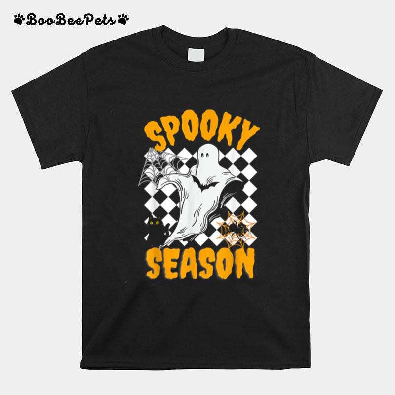 Groovy Ghost Spooky Season Happy Halloween T-Shirt