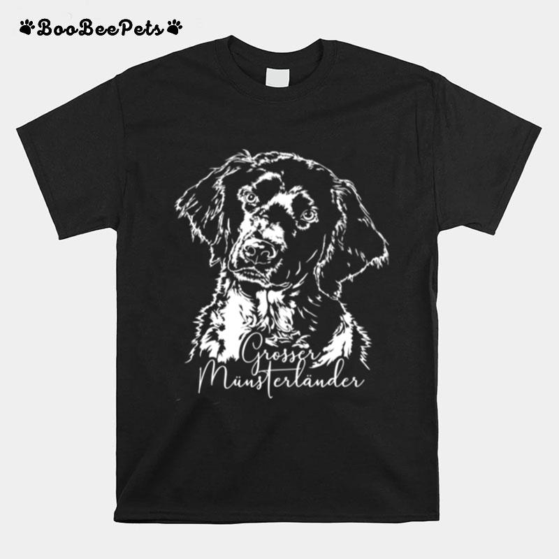 Groser Munsterlander Hund Hunderasse Hundeportrait Langarmshirt T-Shirt