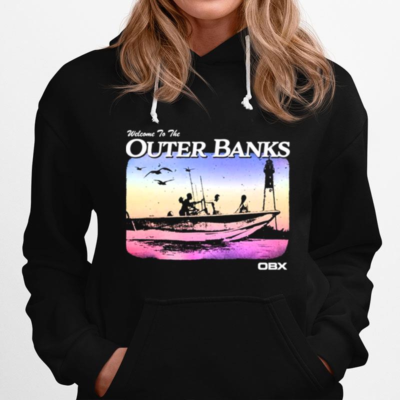 Group Shot Boat Search Silhouette Welcome To Outer Banks Hoodie