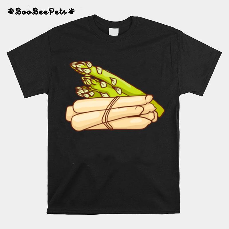 Gruner Weisser Spargel Gemuse Vegetarier Veganer Niedlich T-Shirt