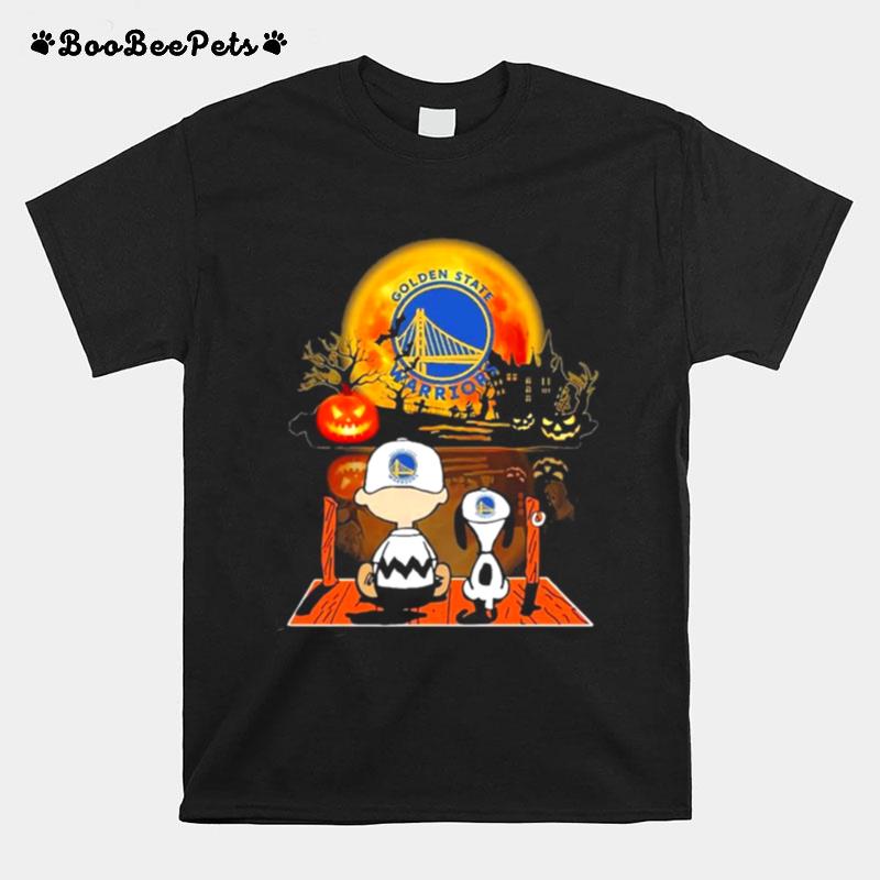 Gsw Snoopy And Charlie Brown Pumpkin Halloween Moon T-Shirt