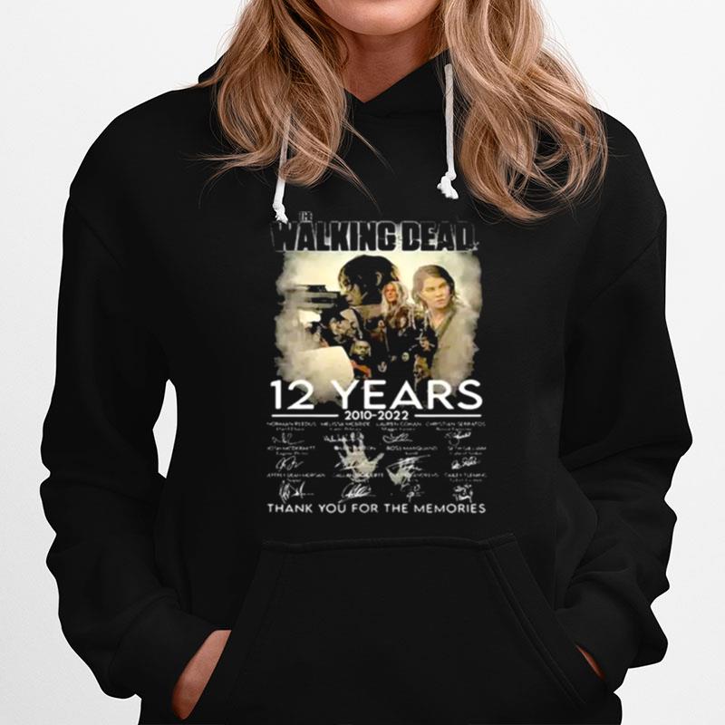 Gtafashionshop 12 Years 2010 2022 The Walking Dead Signatures Thank You For The Memories Hoodie