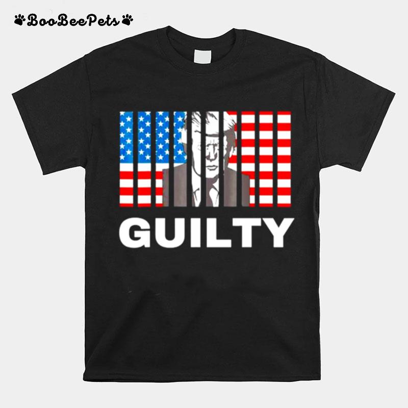 Guilty Anti Trump American Flag Political T-Shirt