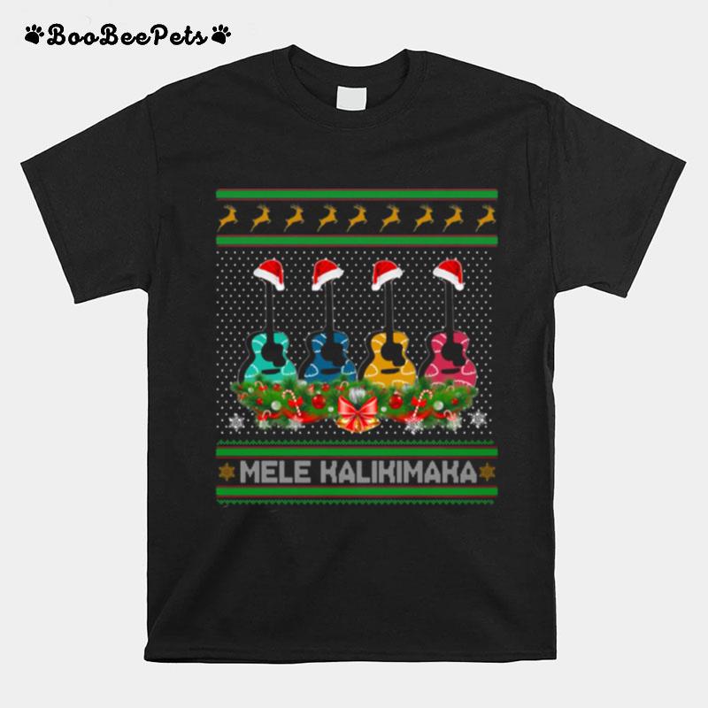 Guitar Mele Kalikimaka Christmas T-Shirt