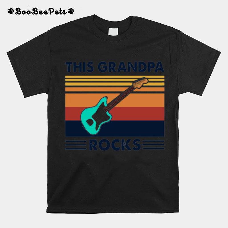 Guitar This Grandpa Rocks Vintage Retro T-Shirt