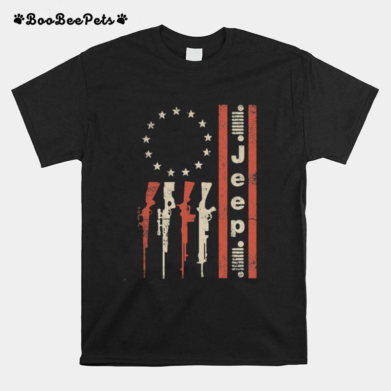 Guns Vintage American Flag T-Shirt