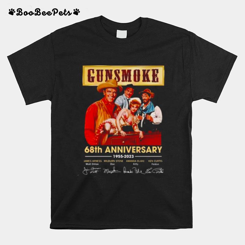 Gunsmoke 68Th Anniversary 1955 %E2%80%93 2023 Thank You For The Memories Signatures T-Shirt