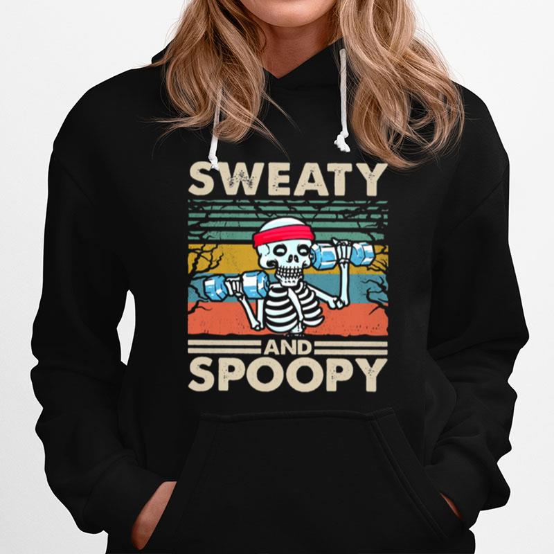 Gym Sweaty And Spoopy Skeleton Fitness Vintage Hoodie