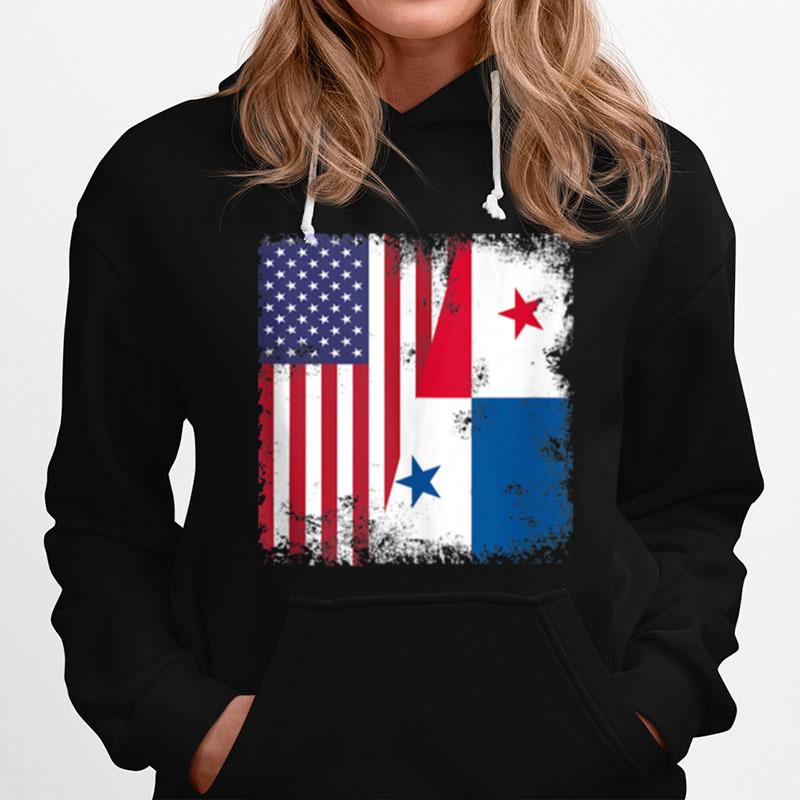 Half Panamanian Flag Vintage Panama Usa Hoodie