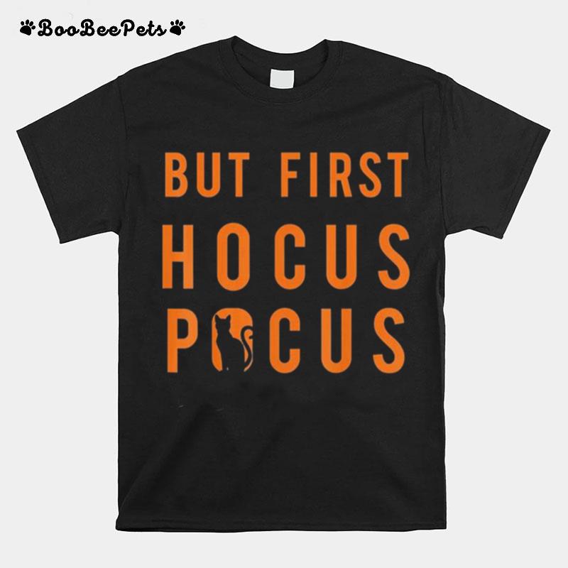 Halloween But First Hocus Pocus Cat Silhouette 2022 T-Shirt