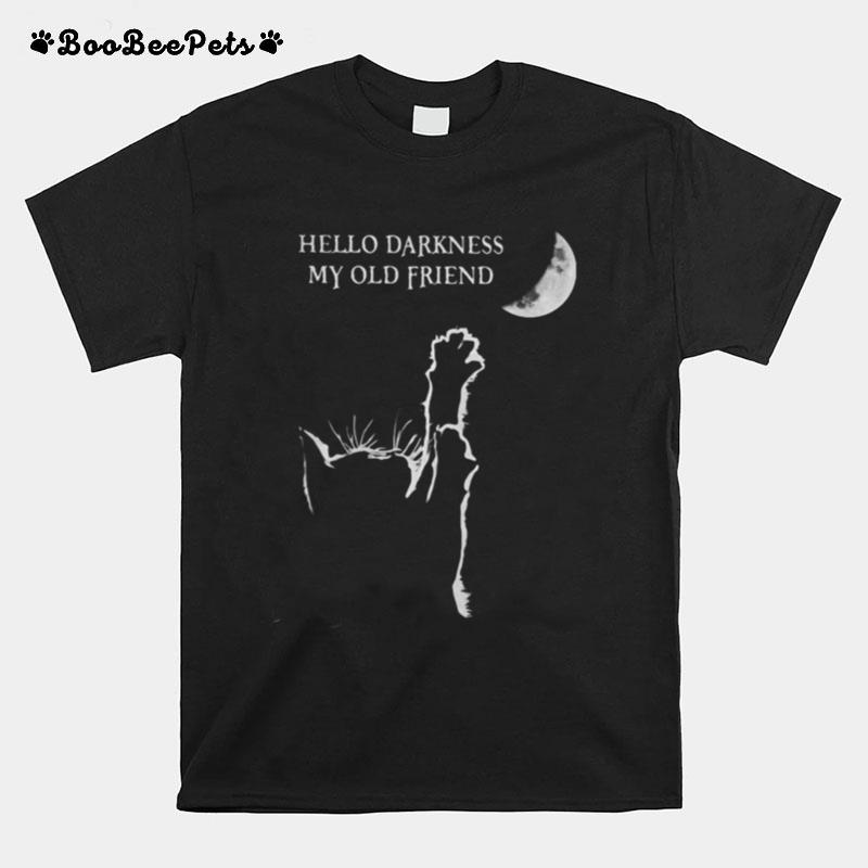 Halloween Cat Hello Darkness My Old Friend T-Shirt