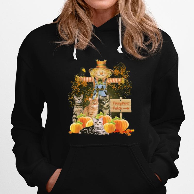 Halloween Cats Figurehead Pumpkins Patch Hoodie