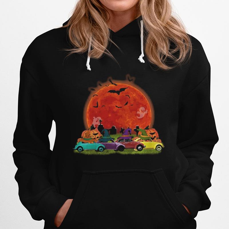 Halloween Color Cars Pumpkin Moon Hoodie