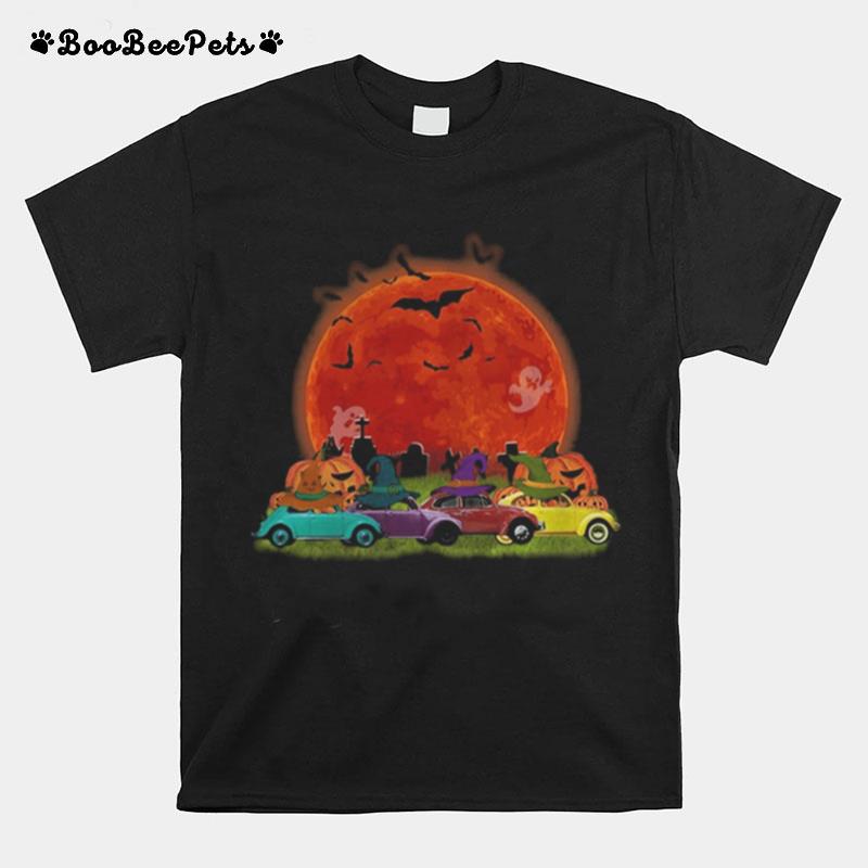 Halloween Color Cars Pumpkin Moon T-Shirt