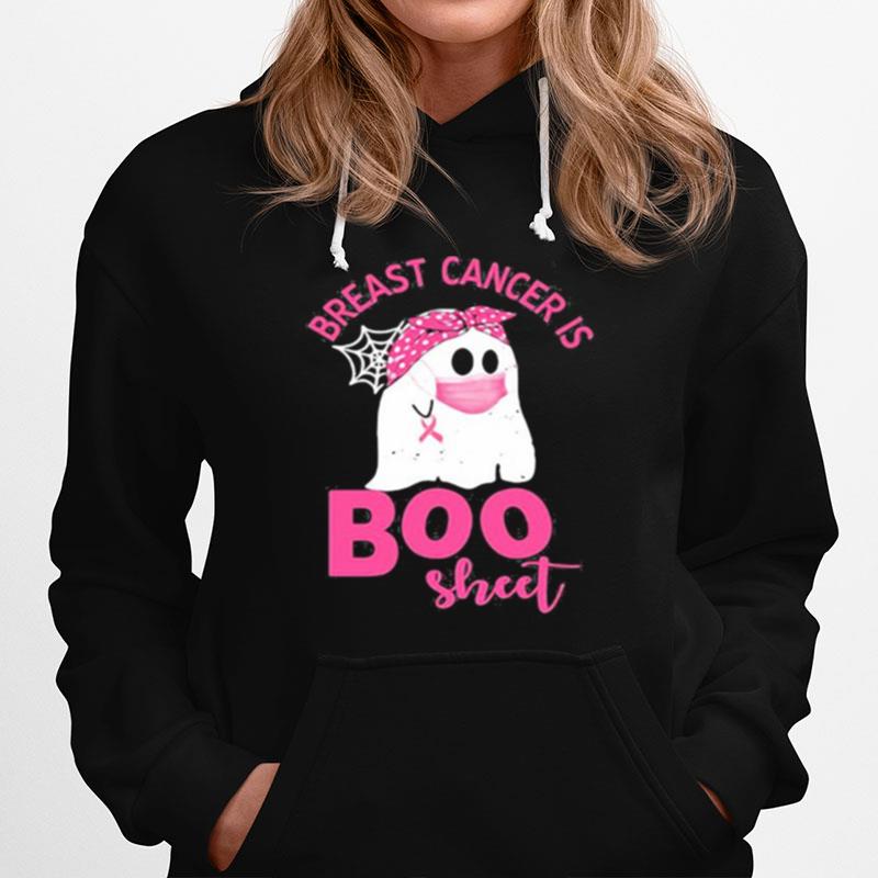 Halloween Ghost Breast Cancer Awareness Is Boo Sheet Hoodie