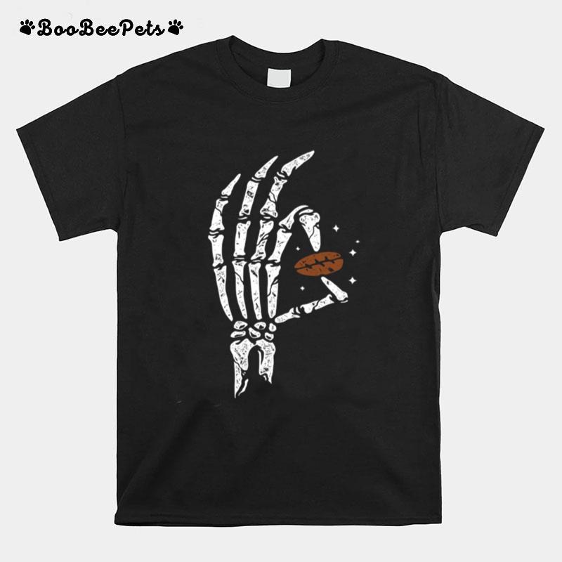 Halloween Hands Bone Hold Coffee Beans T-Shirt