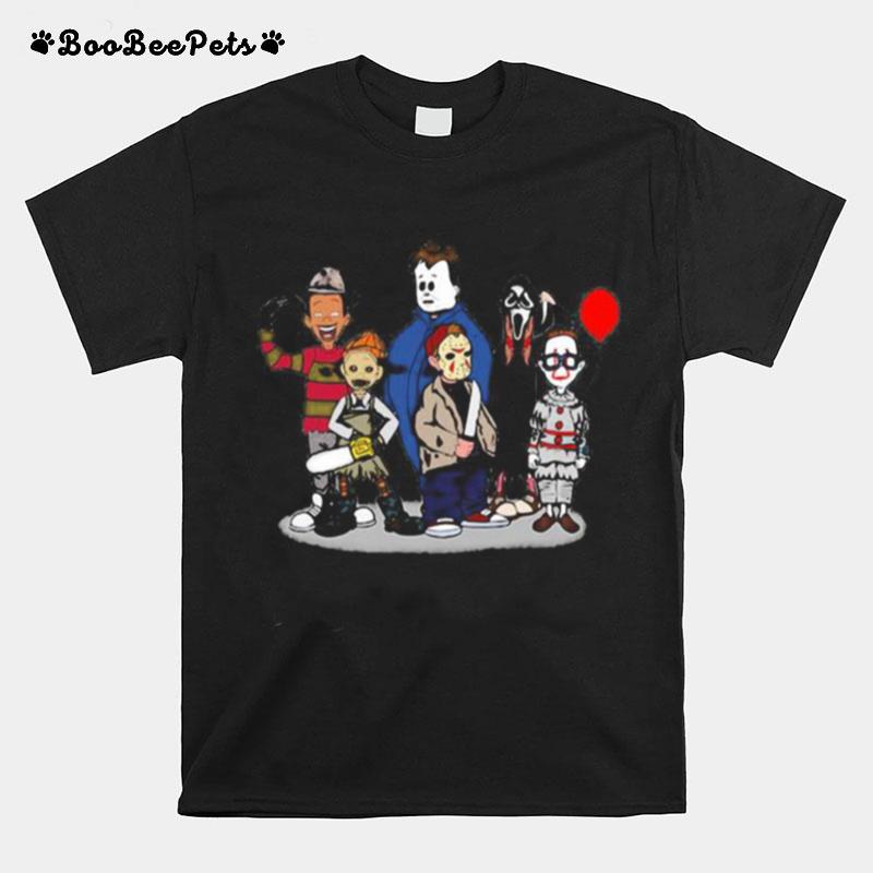 Halloween Horror Characters Cartoon Children T-Shirt