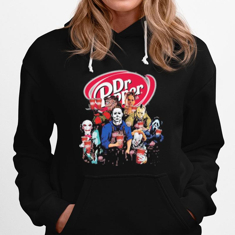 Halloween Horror Characters Dr Pepper Logo Hoodie