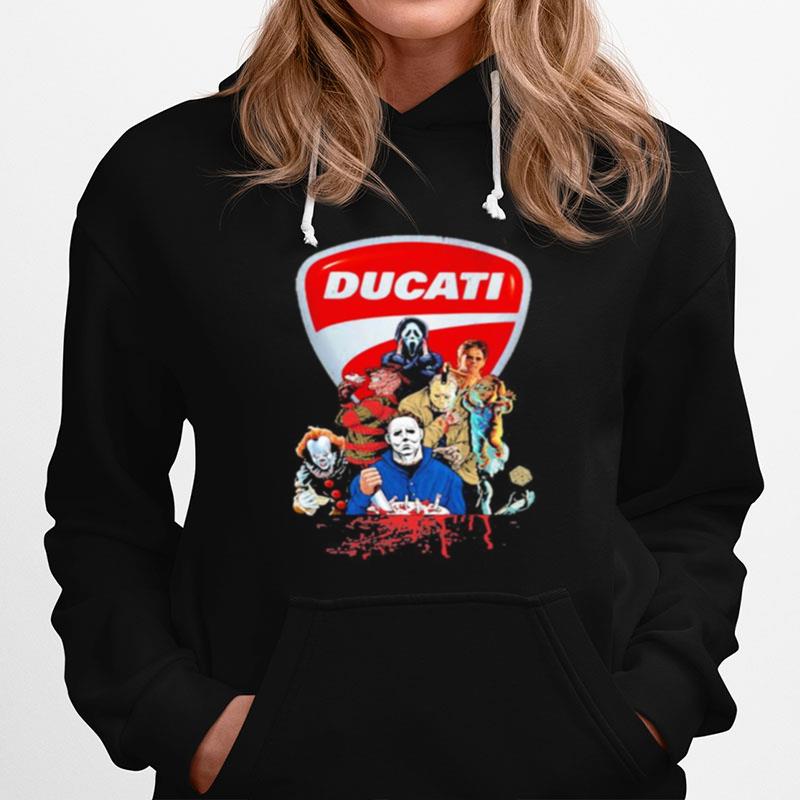 Halloween Horror Characters Ducati Logo Hoodie